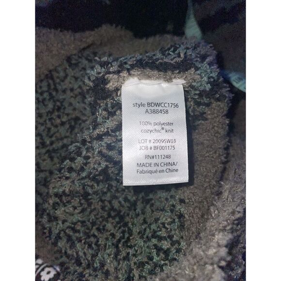 Barefoot Dreams CozyChic Seaside Sweater Crew Neck Pullover Camo Small Green - Picture 5 of 6